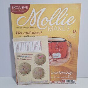 Mollie Makes UK Magazine Issue 7 2011 Mug Cosies DIY Crafts With Buttons Kit